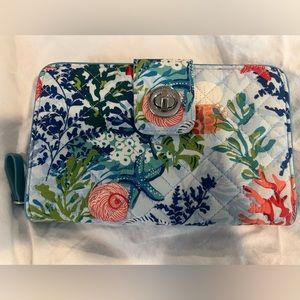 Vera Bradley turn lock wallet ocean